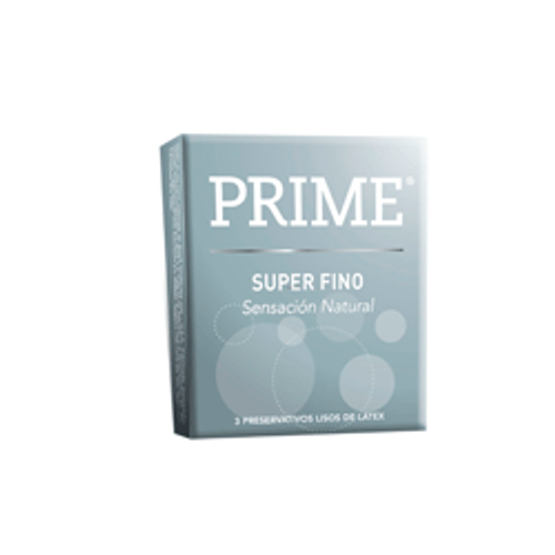 PRIME PROFILACTICO GRIS SUPER FINOS X 3
