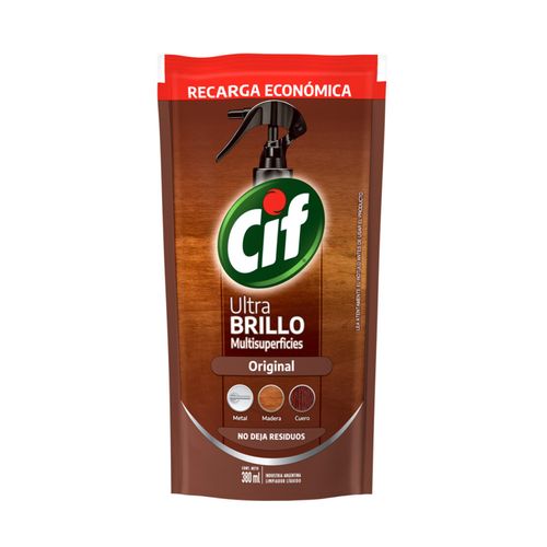 Lustramuebles Cif Ultra Brillo Original Doypack 380ml Lustramuebles Cif Ultra Brillo Original Doypack 380ml