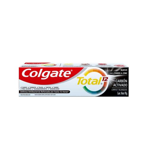 Pasta dental Colgate Total 12 Carbón Activado 90g Pasta dental Colgate Total 12 Carbón Activado 90g