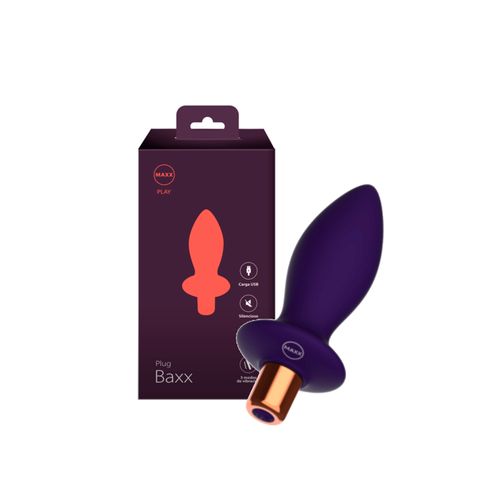Plug anal vibrador Maxx Play Plug Baxx de silicona con 3 modos de vibración Plug anal vibrador Maxx Play Plug Baxx de silicona con 3 modos de vibración
