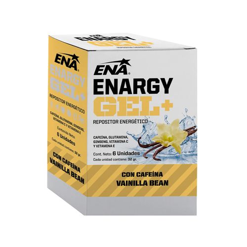 ENA ENARGY GEL + CON CAFEINA VAINILLA BEAN CAJA X 6U
