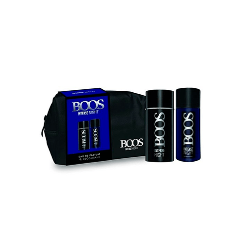 Neceser de Viaje Boos Intense Night Cuero Homme EDP 90 ml + Accesorios Neceser de Viaje Boos Intense Night Cuero Homme EDP 90 ml + Accesorios